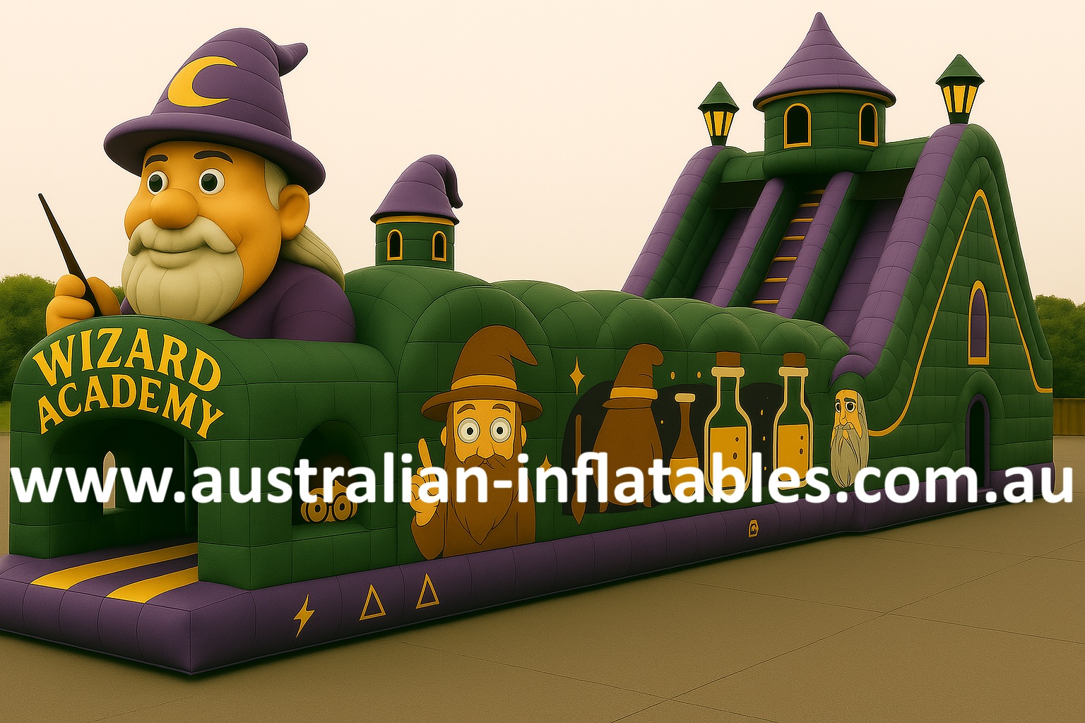 Wizard Academy Kids Inflatable Obstacle Course | Australian Inflatables