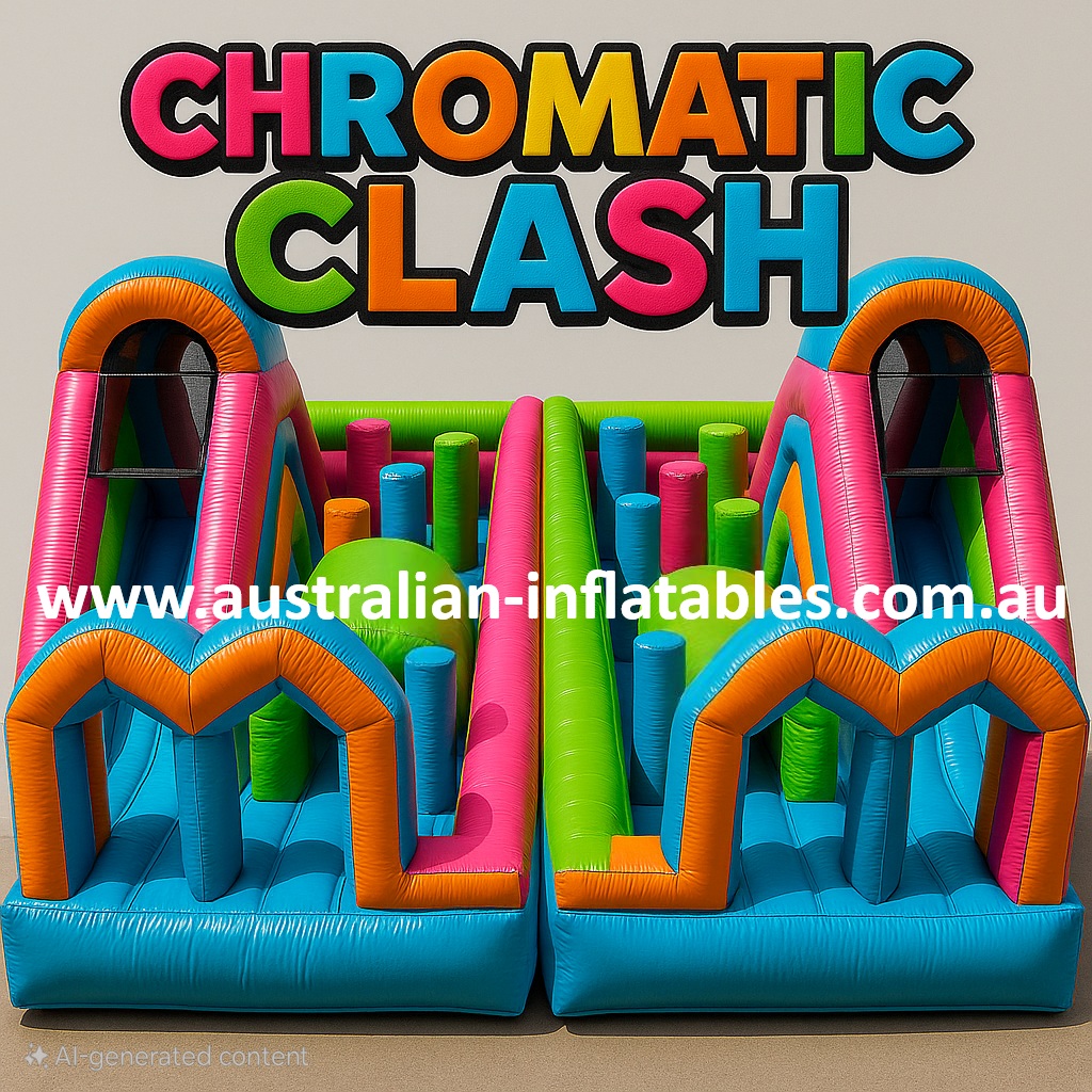 Chromatic clash inflatable obstacle course Australian Inflatables | Australian Inflatables