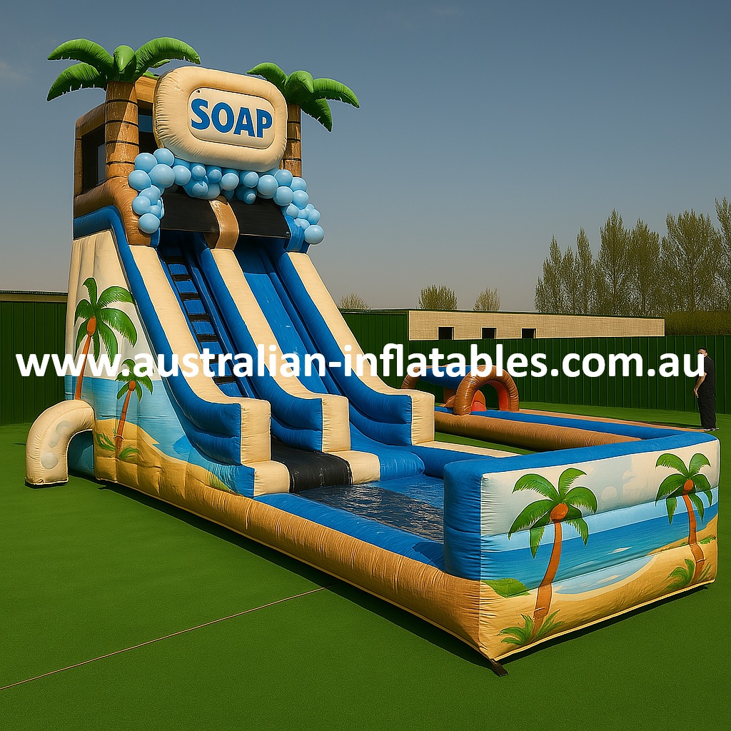Island Bubble Rush Inflatable Waterslide | Australian Inflatables