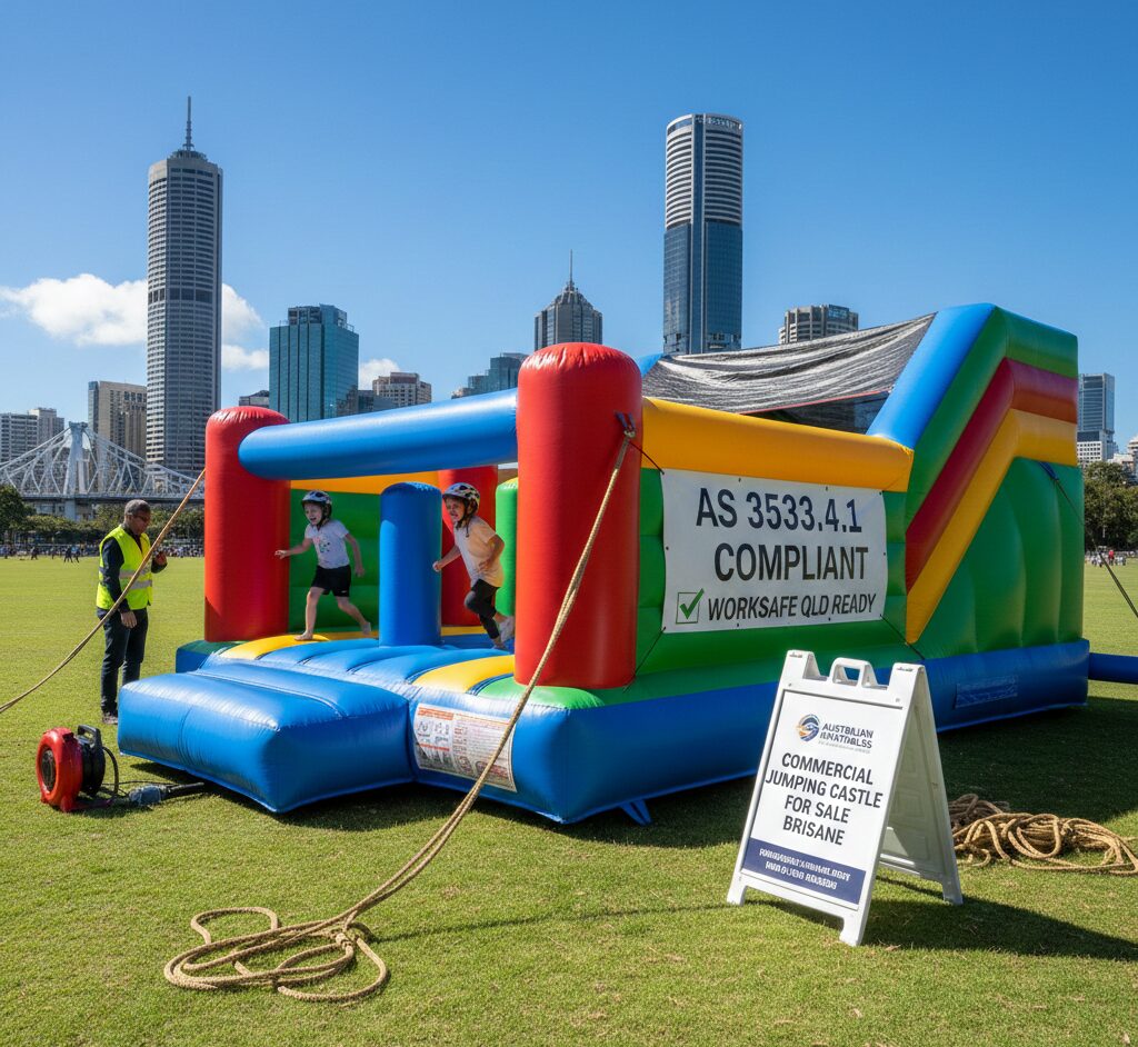 Australian Inflatables jumping castle used in Brisbane | Australian Inflatables AS 353341 compliant commercial jumping castle for sale in Brisbane